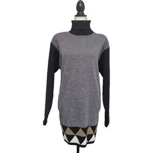 Vintage 80s Cappagallo Lambswool Tunic Turtleneck Sweater Sz L Grunge Whimsigoth